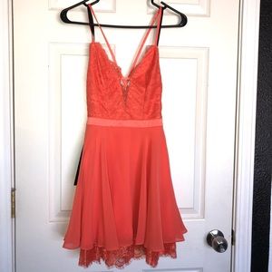 Lace top skater dress